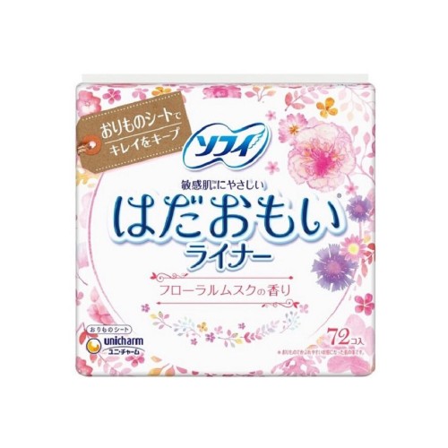 Unichram 尤妮佳 Sofy 敏感肌系列 纖薄柔軟護墊 14cm x 72枚 花麝香 敏感肌  163-1027